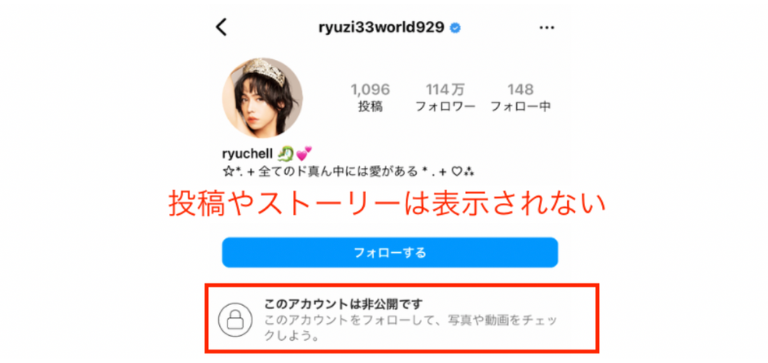 非公開アカウントの場合