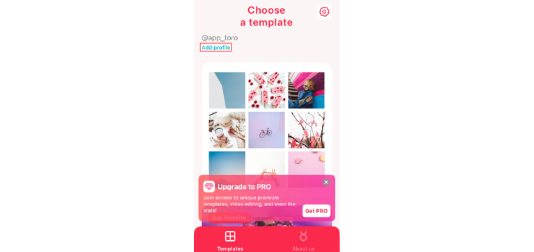 Add profileをタップ